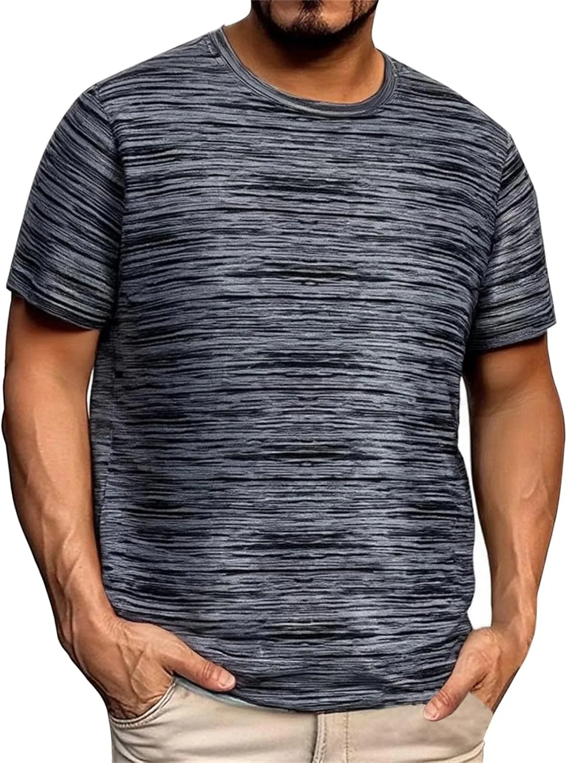 

Мужская футболка Big and Tall Cotton Casual Crew Neck Short Sleeve