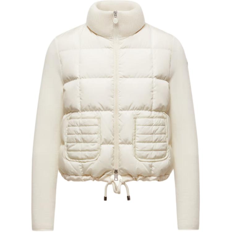 

Moncler Квадратный стёганый утеплённый шерстяной кардиган на молнии, White