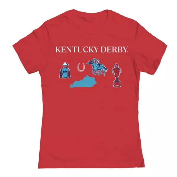 

Футболка с горизонтальным логотипом Kentucky Derby для подростков Unbranded, красный