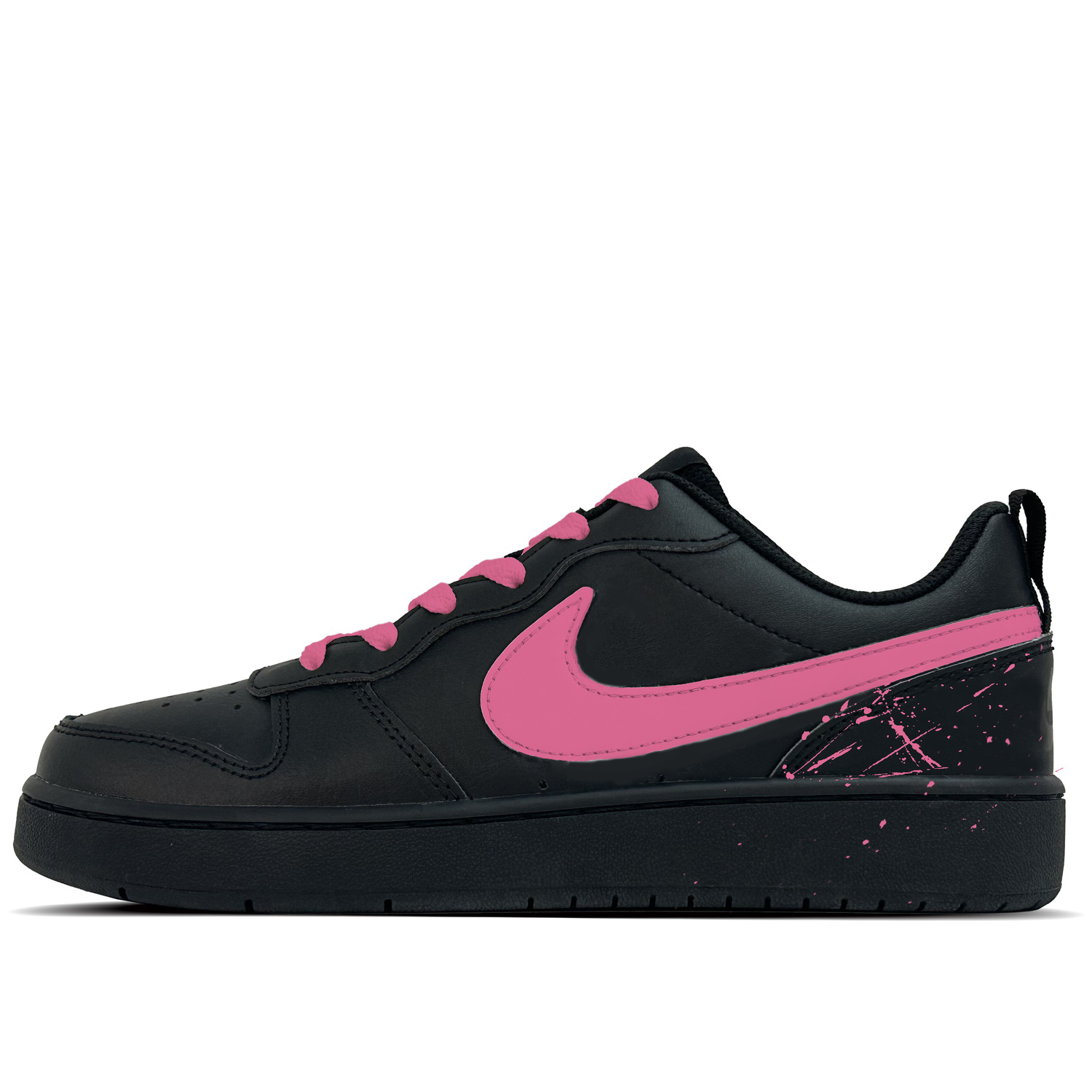 

Nike Court Borough Blush Night Leather Abrasion Resistant Slip Resistant Low top Детские скейтбординг кроссовки Rose Red