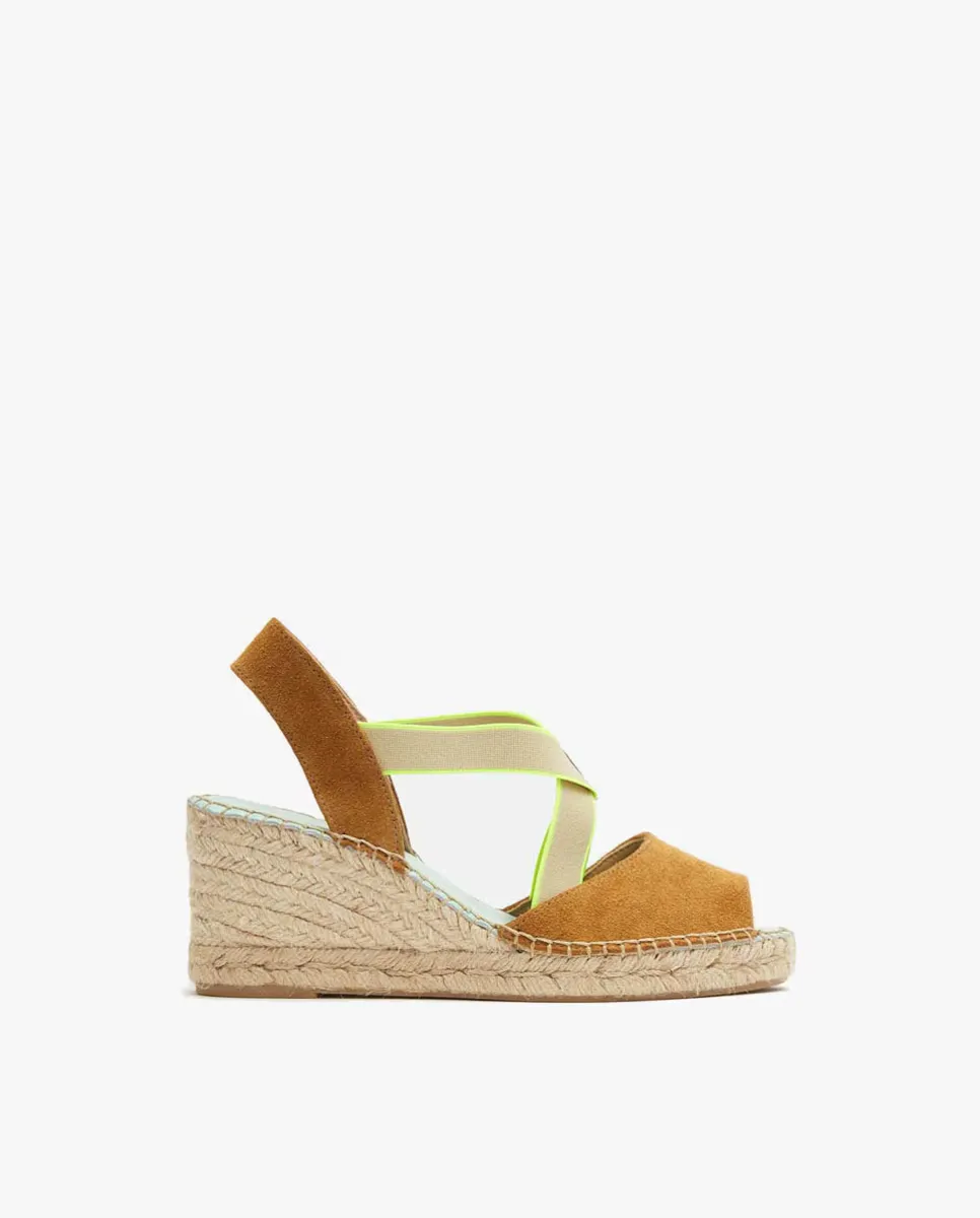 

Женские эспадрильи на танкетке Hatysa121 на подошве из 100% экологического джута star love, коричневый