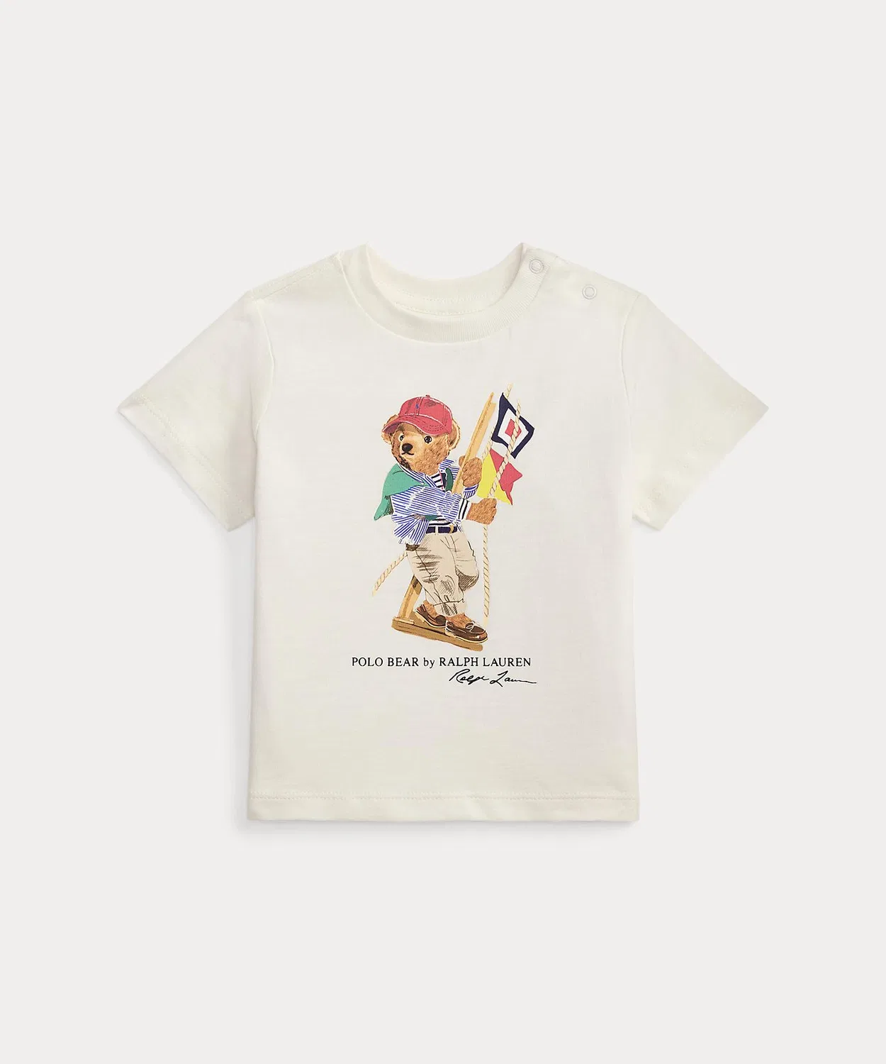 Футболка с Polo Bear Ralph Lauren хлопковая джерси натуральный