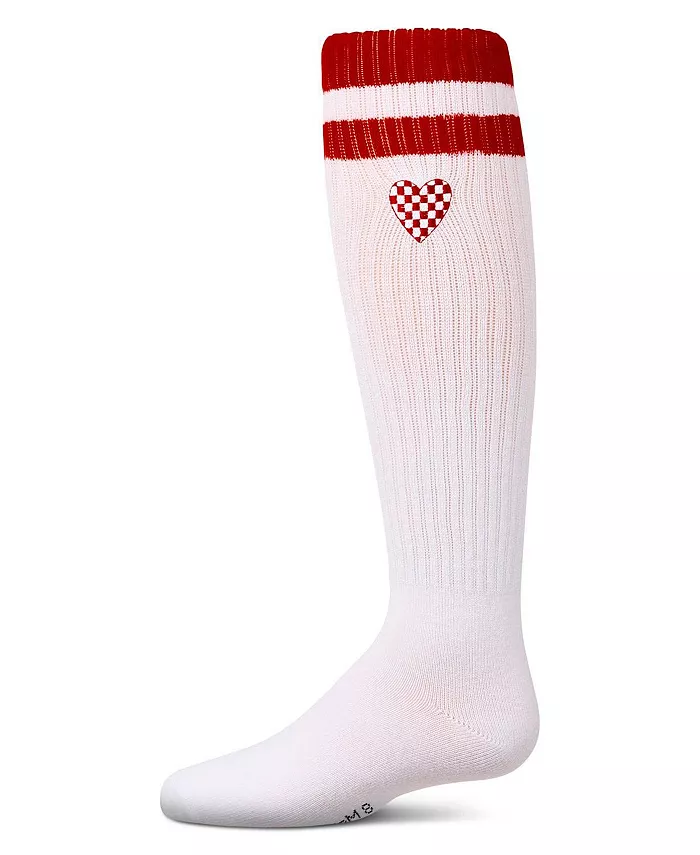 

Маленькие девочки ребристые варежки в полоску "клетчатое сердце" из хлопка до колена Memoi