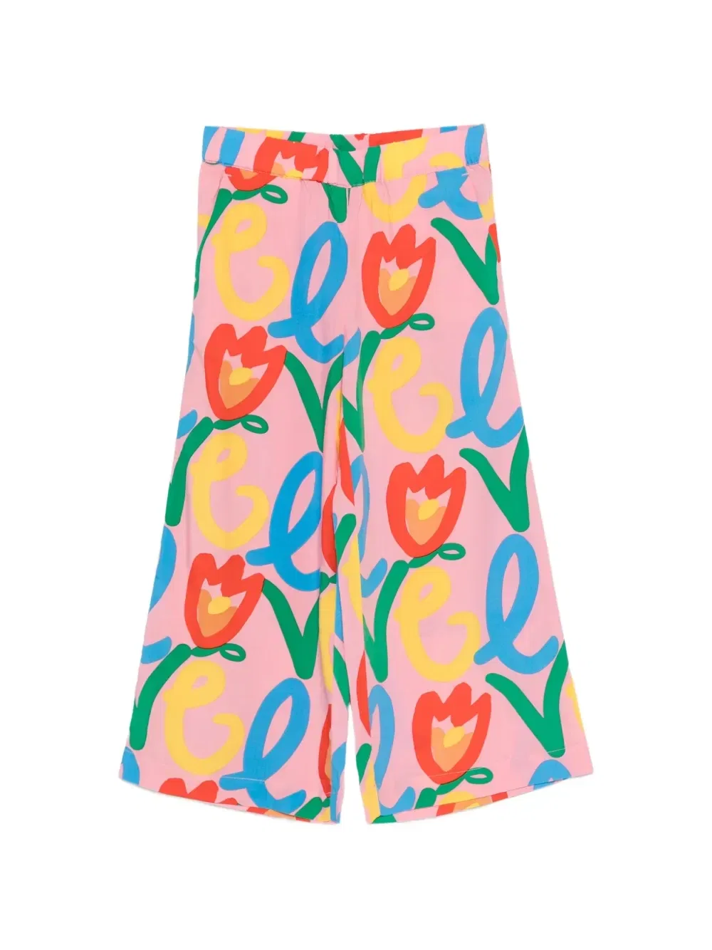 Брюки с цветочным принтом Stella McCartney Kids, розовый