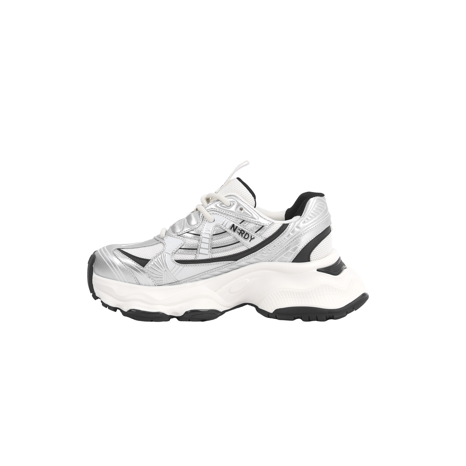 

Кроссовки NERDY Chunky Sneakers Women's Low-top Black/white/silver, цвет Off White