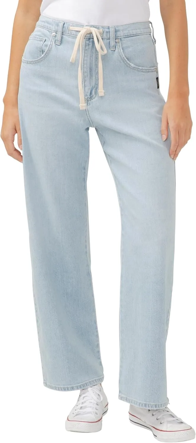 

Silver Jeans Co. Женские джинсы Be Easy Straight Leg со шнурком, светлая стирка