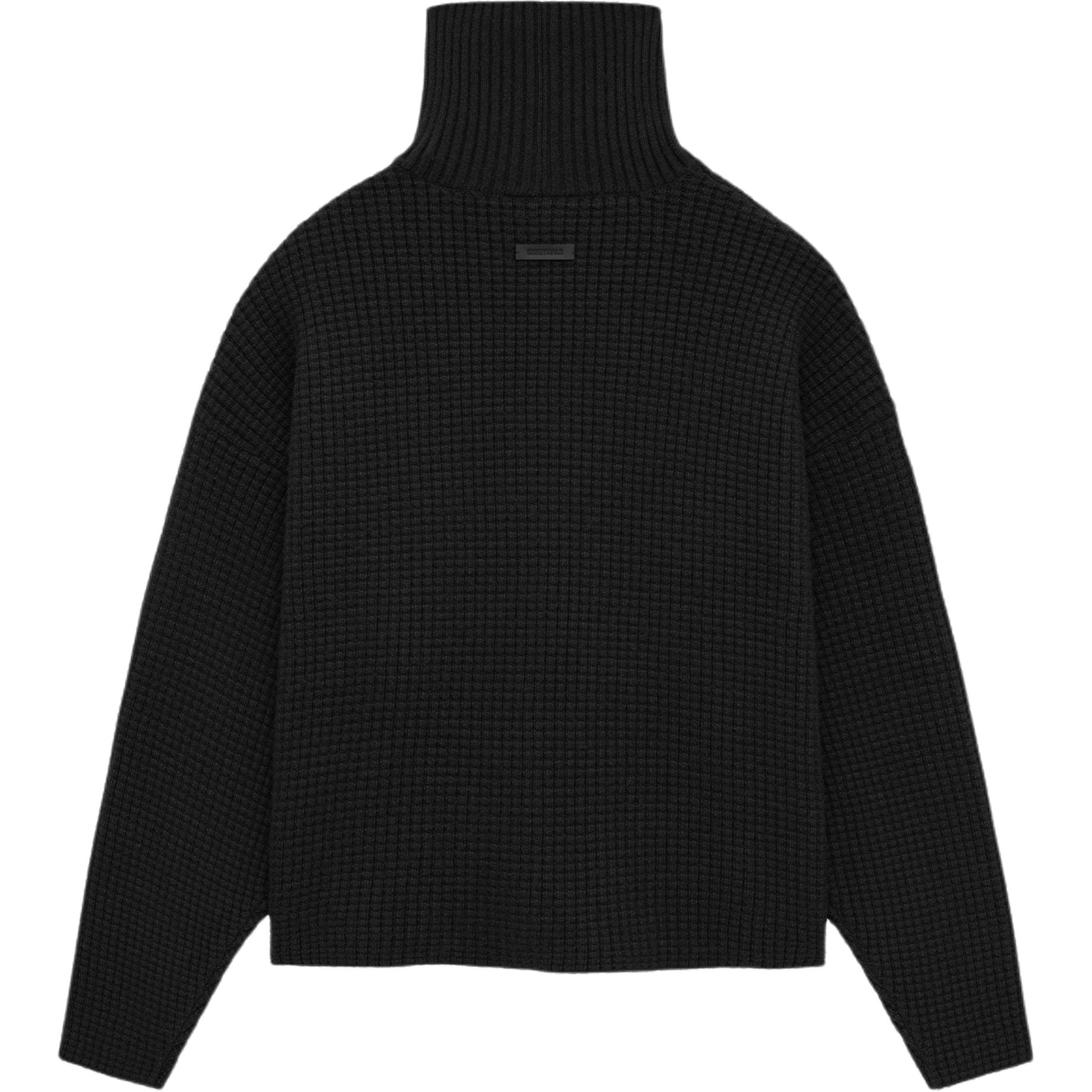 Толстовка с высоким воротником Heavy Waffle Fear Of God Essentials, цвет Meteorite Black/Black — фото 3