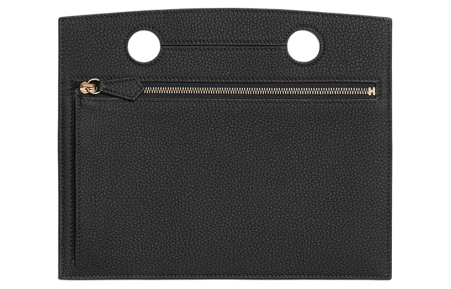 Клатч на пояс из кожи телёнка Togo женский 89 Noir Black HERMES — фото 2