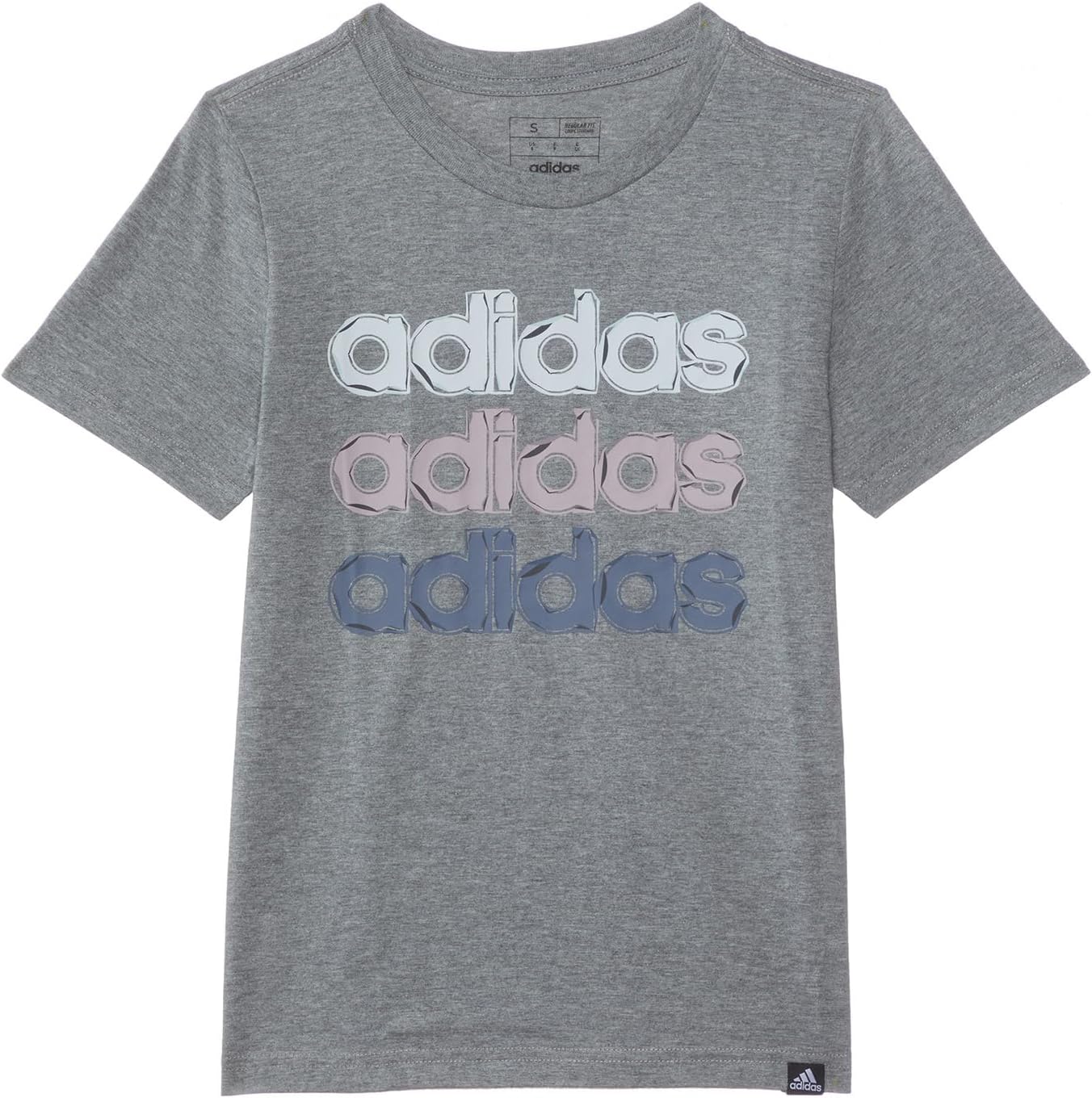 

Футболка adidas Kids SS Linear Stack Hthr Tee(Big Kid), цвет Charcoal Grey