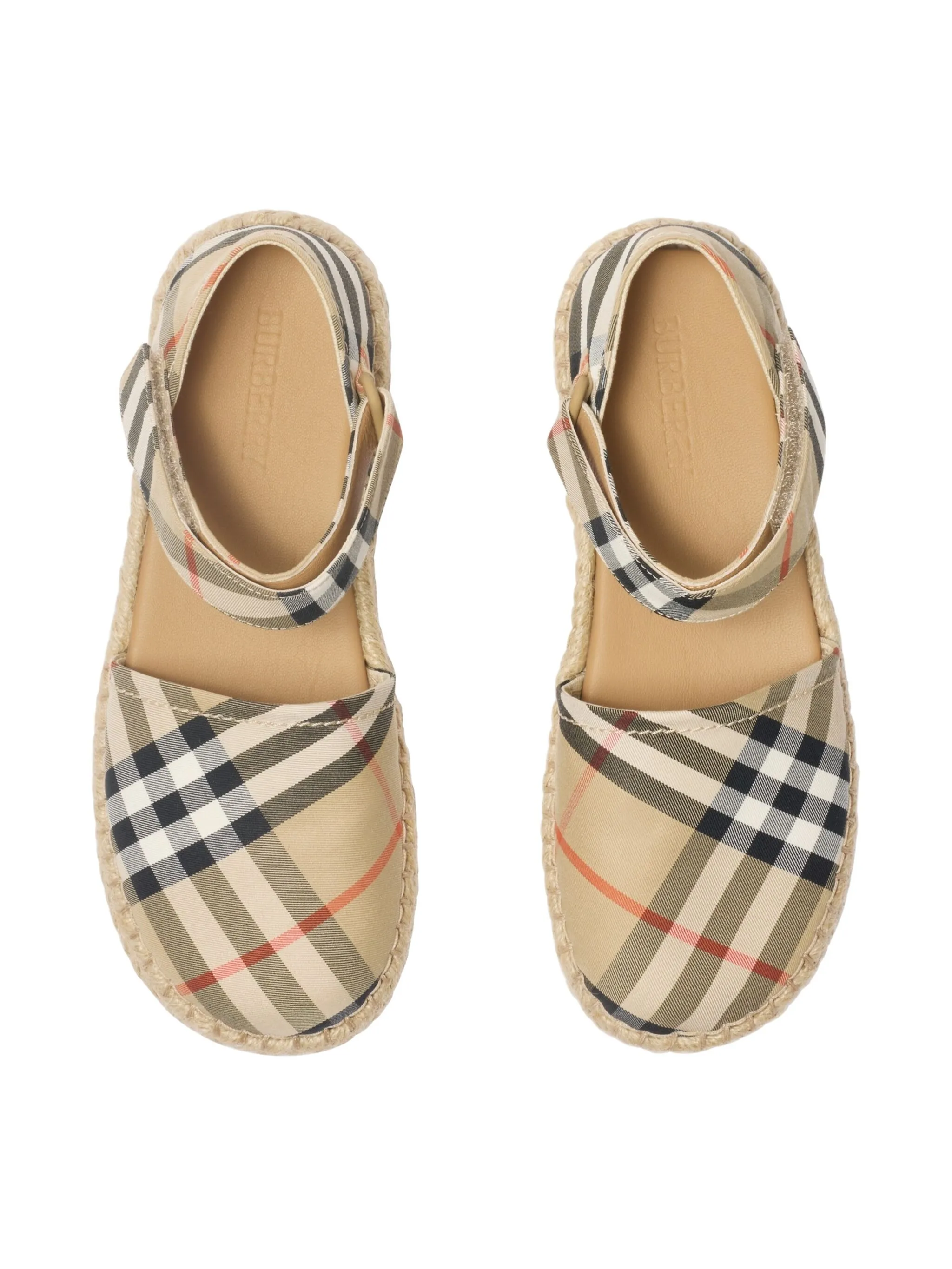 Эспадрильи в клетку Burberry Kids, бежевый — фото 4