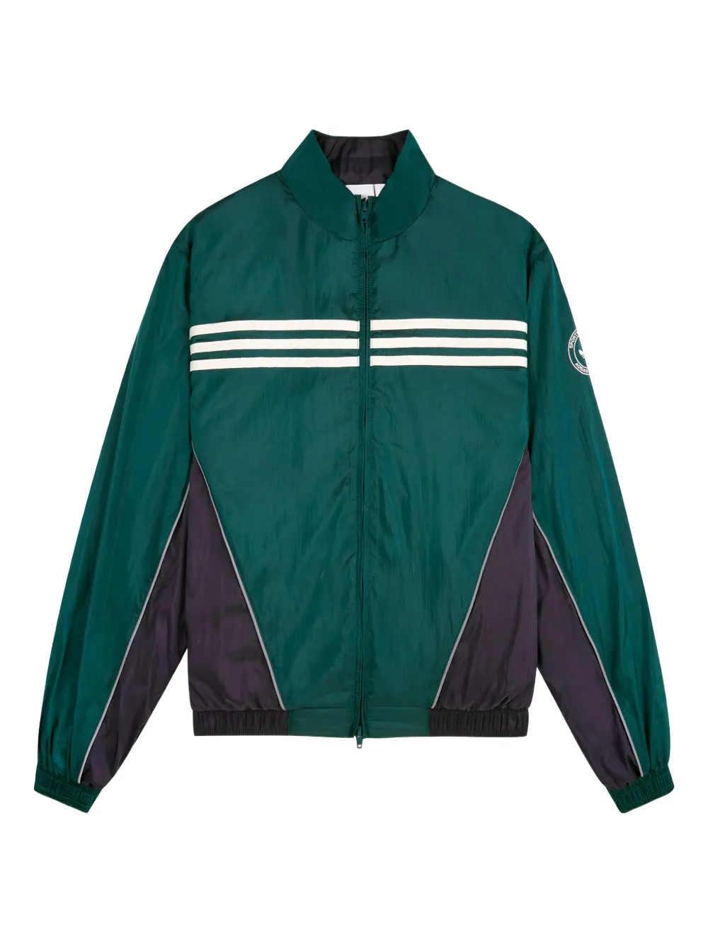 

Толстовка на молнии с тремя полосками Adidas, зеленый