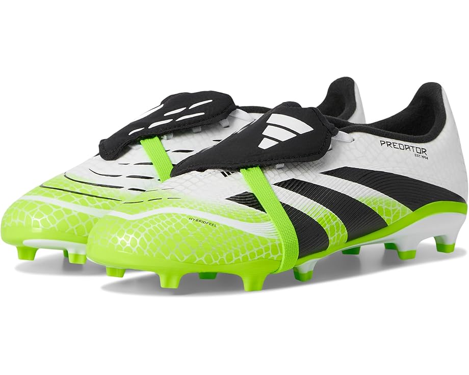

Кроссовки adidas Kids League Predator Fold-Over Tongue Firm Ground/Multi Ground Cleats, цвет White/Black/Lucid Lemon