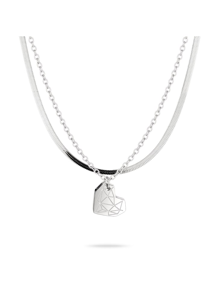 

LIEBESKIND BERLIN Колье «Разбитое сердце» из серебра, многослойное