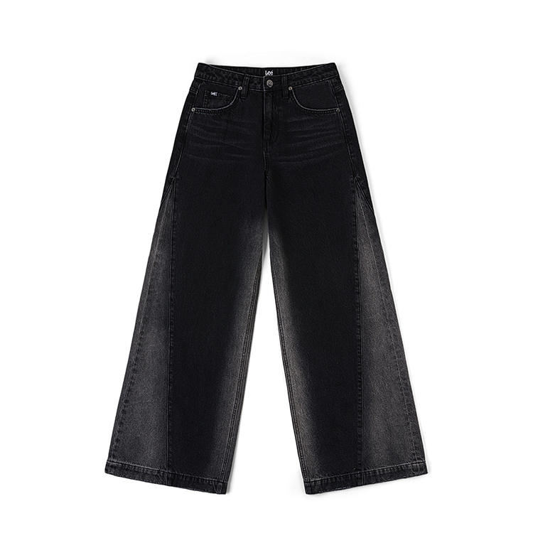 

Lee Джинсы Women's Black Gray Color Moderate Wide Leg