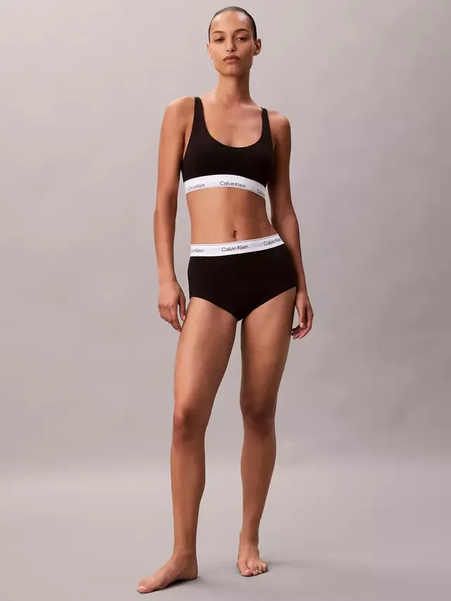Трусики-шорты Icon из хлопка и модала, черные Calvin Klein — фото 4