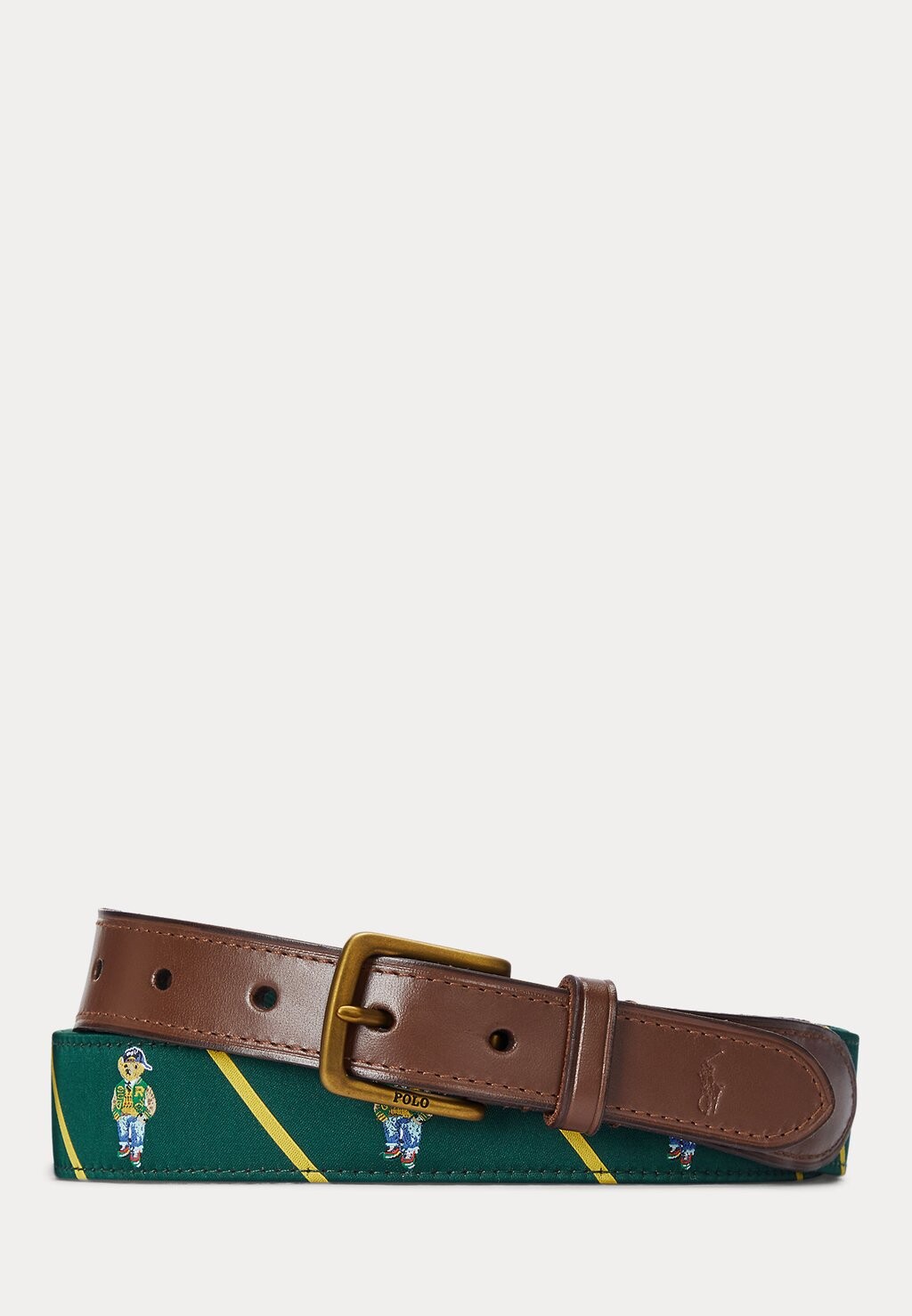 

Пояс POLO BEAR LEATHER TRIM BELT Ralph Lauren, темно-зеленый