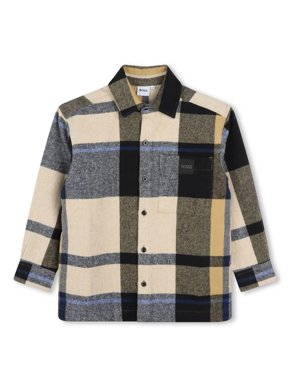 

Рубашка в клетку BOSS Kidswear, нейтральный
