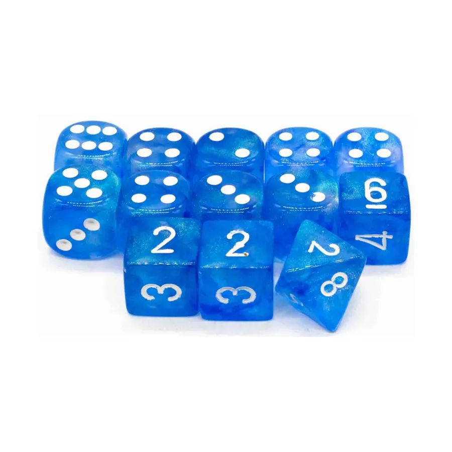 

OOP OG Лот Sky Blue Borealis (13), Dice - Borealis - Poly Set (Chessex)