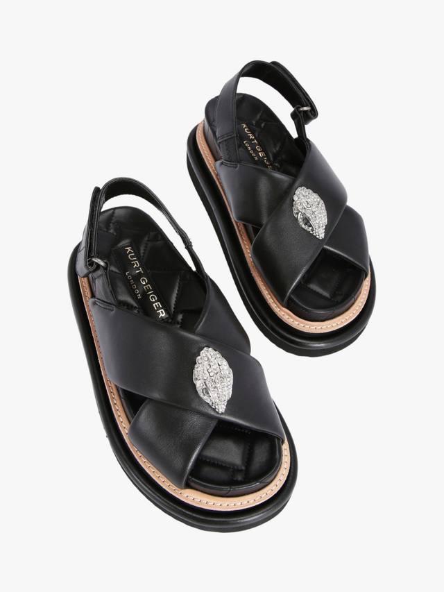 Кожаные сандалии Orson на платформе с перекрестными ремешками Kurt Geiger London, Black — фото 3