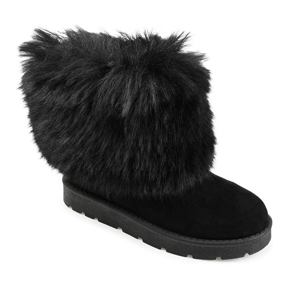 Коллекция Journee Женские зимние ботинки Shanay Tru Comfort Foam из искусственного меха Journee Collection, черный