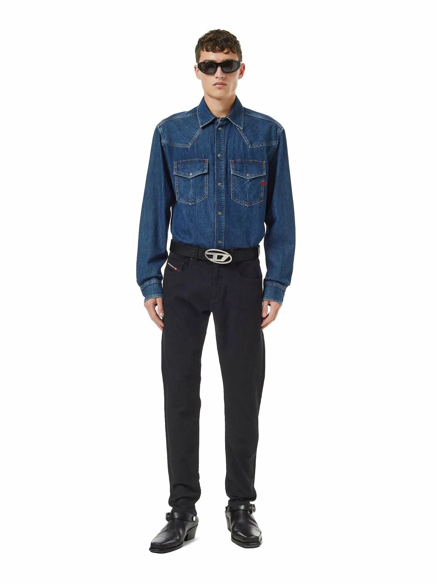 Мужские джинсовые брюки Slim Fit 2019 D-STRUKT L.30 Diesel, black — фото 2