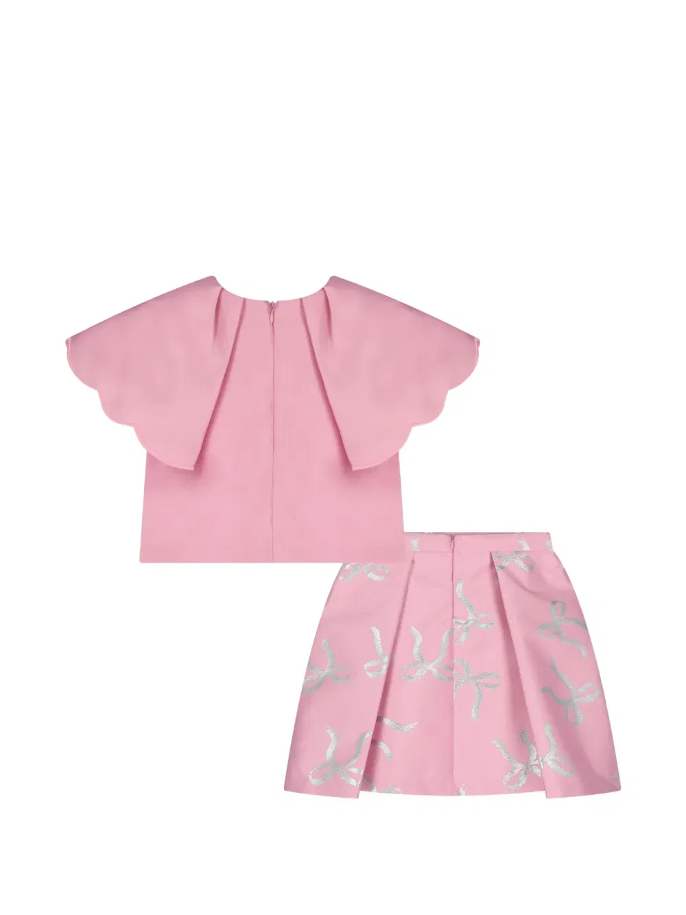 Комплект из топа и юбки с фестонами Mama Luma Kids, розовый — фото 2