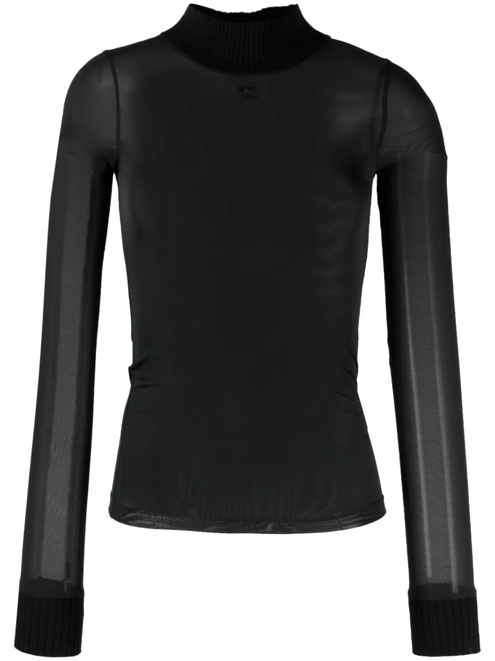 

Футболка Reedition Second Skin с вышитым логотипом Courrèges, черный