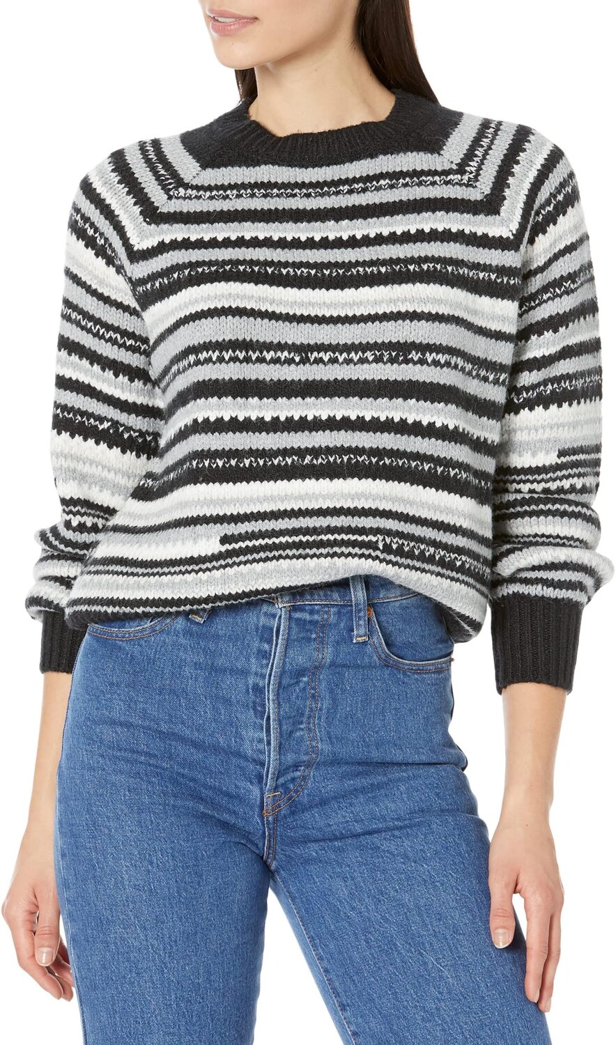 

Свитер Space Dye Crew Lucky Brand, цвет Black/Grey Combo