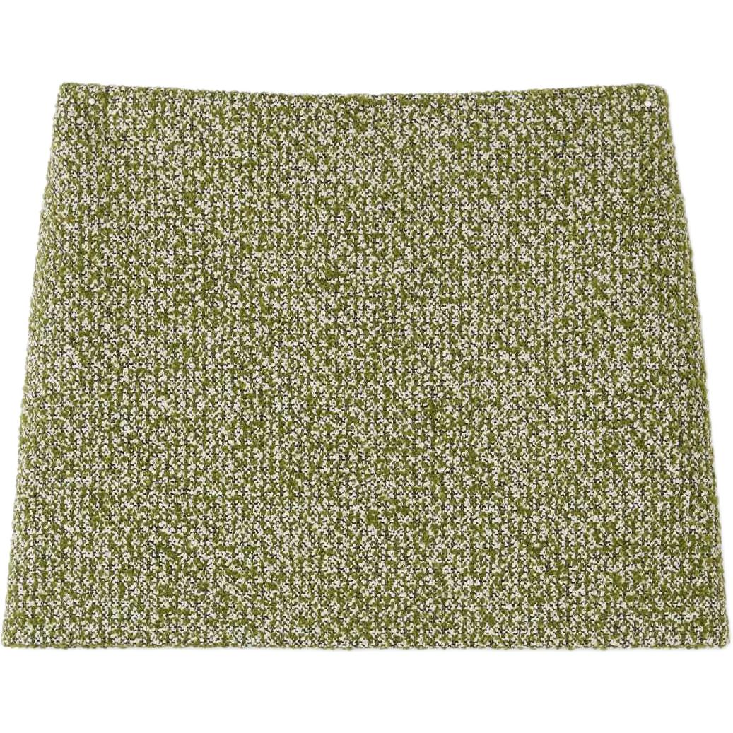 

Шерстяная хлопковая букле мини-юбка GUCCI, слоновая кость