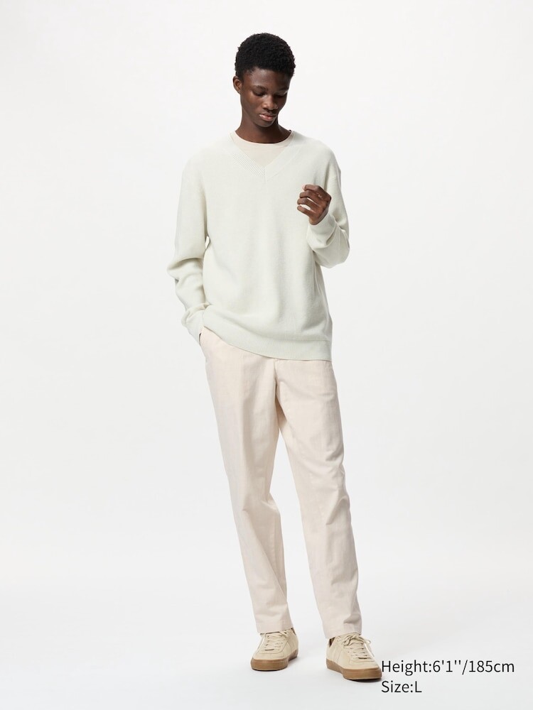 

Свободные брюки из льняной смеси Uniqlo, цвет 30 бежевый
