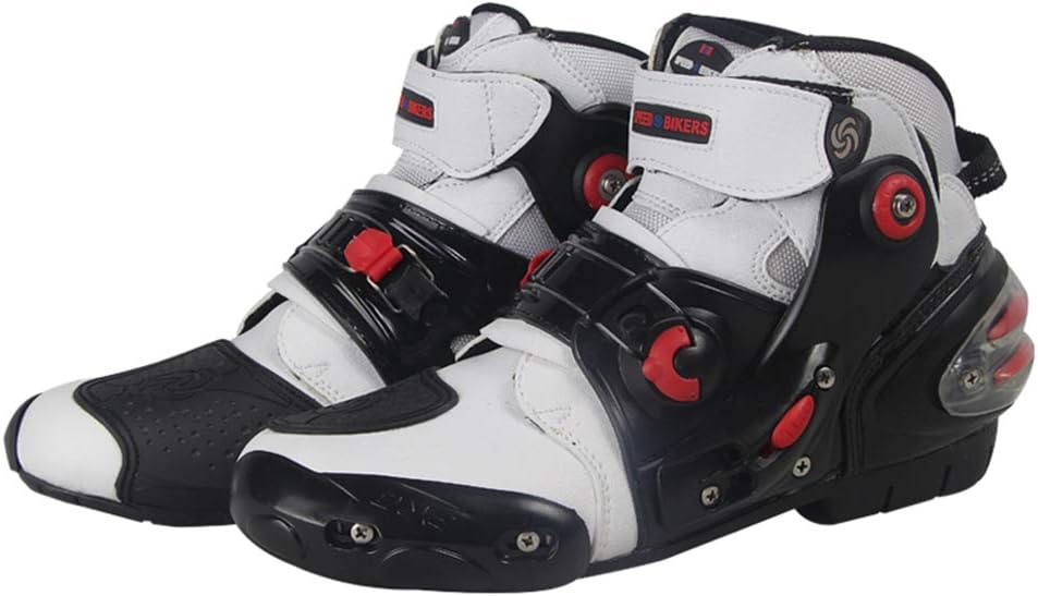 

Мужские мотоциклетные ботинки, защитная обувь для езды на автомобиле и мотоспорте весна-лето, для активного отдыха и бездорожья, красные, 44/UK 9.5/US 10 GrVpM, белый