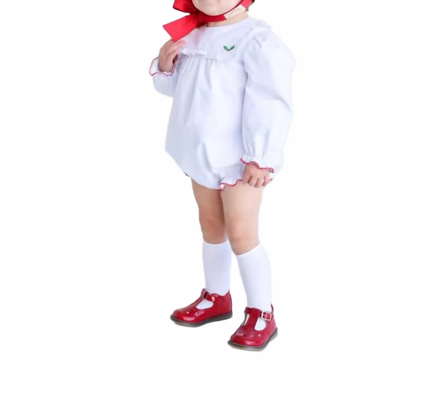 The Beaufort Bonnet Company Детский комбинезон с длинными рукавами Bea Louise Bubble Romper белого цвета