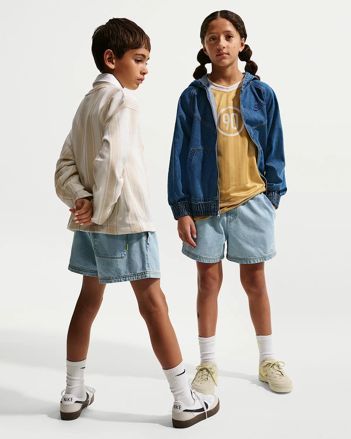 Детские джинсовые шорты Nike Sportswear Collection, Light Armory Blue/Light Armory Blue/Wheat/Light Armory Blue
