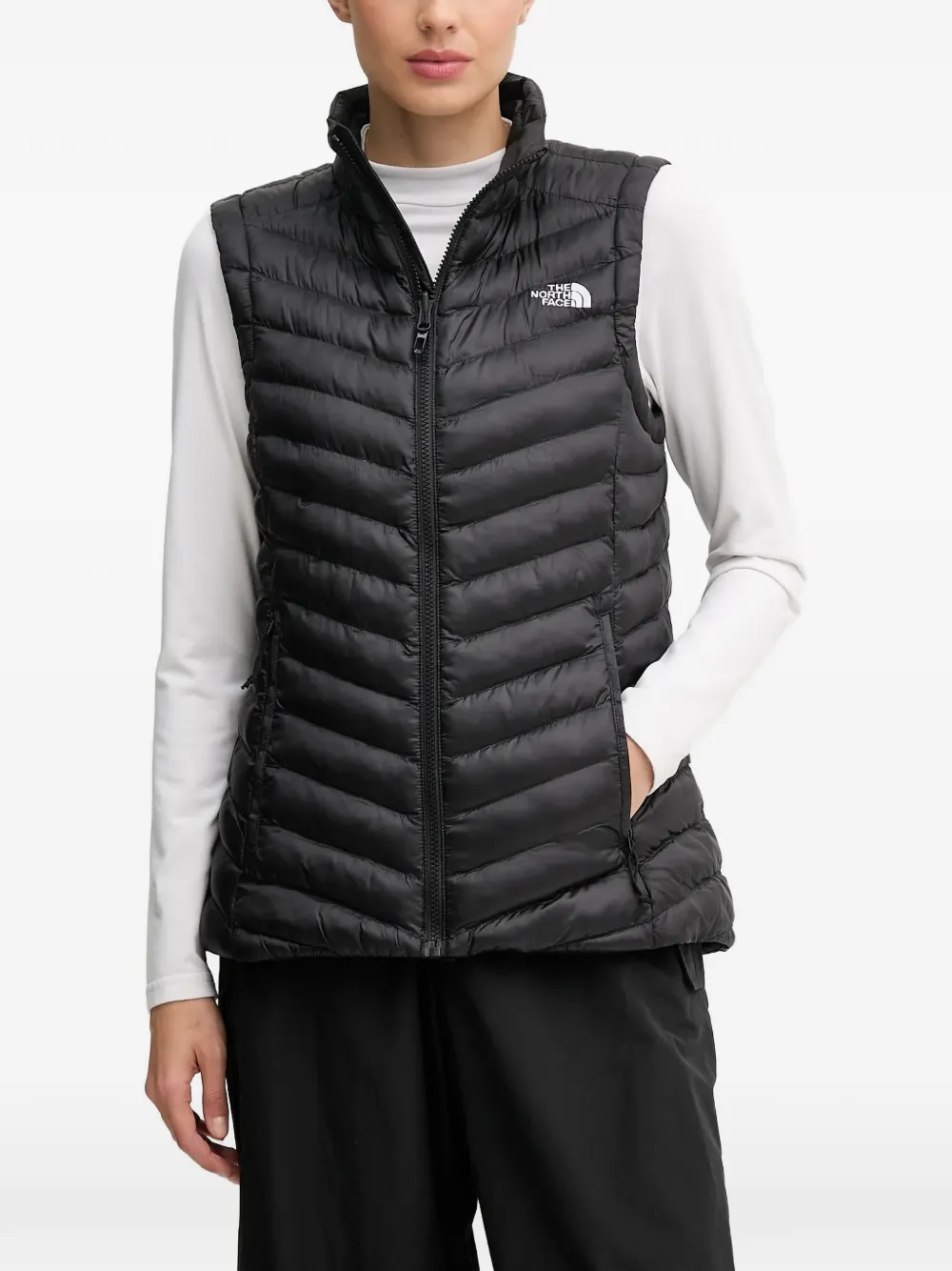 

Стеганый жилет на молнии The North Face, черный