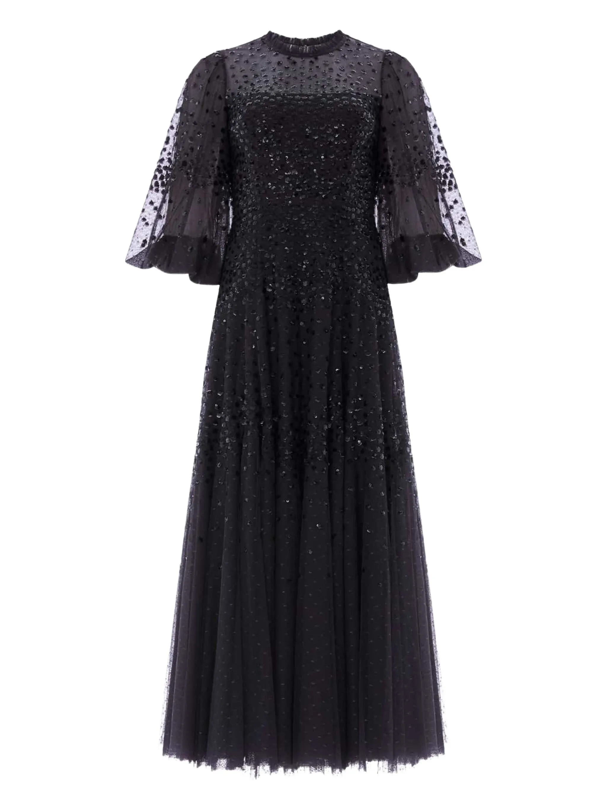 

Макси-платье с блестками, украшенное Needle & Thread, черный