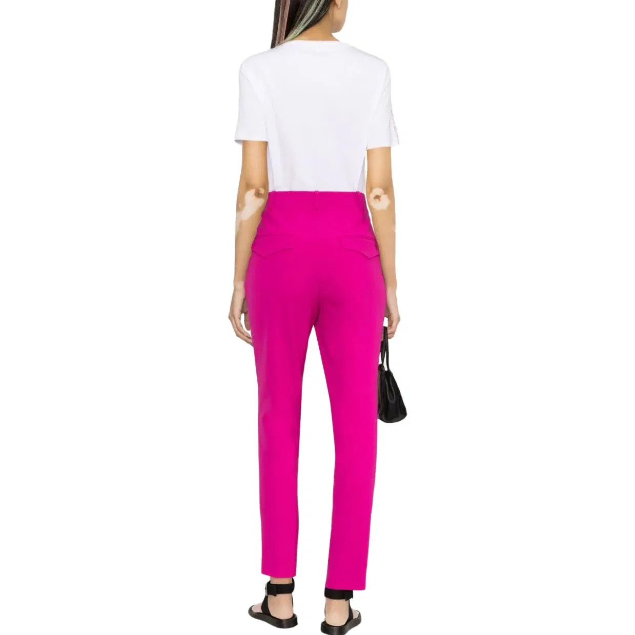 Топ-кроп женский белый розовый crew neck moderate EMPORIO ARMANI, White Pink — фото 4