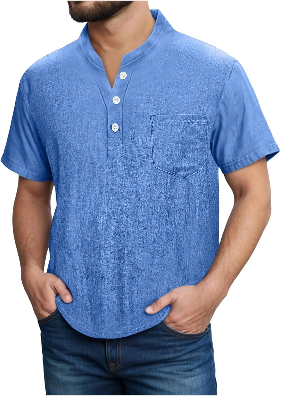 Мужская поло с коротким рукавом и карманом, Slim Fit