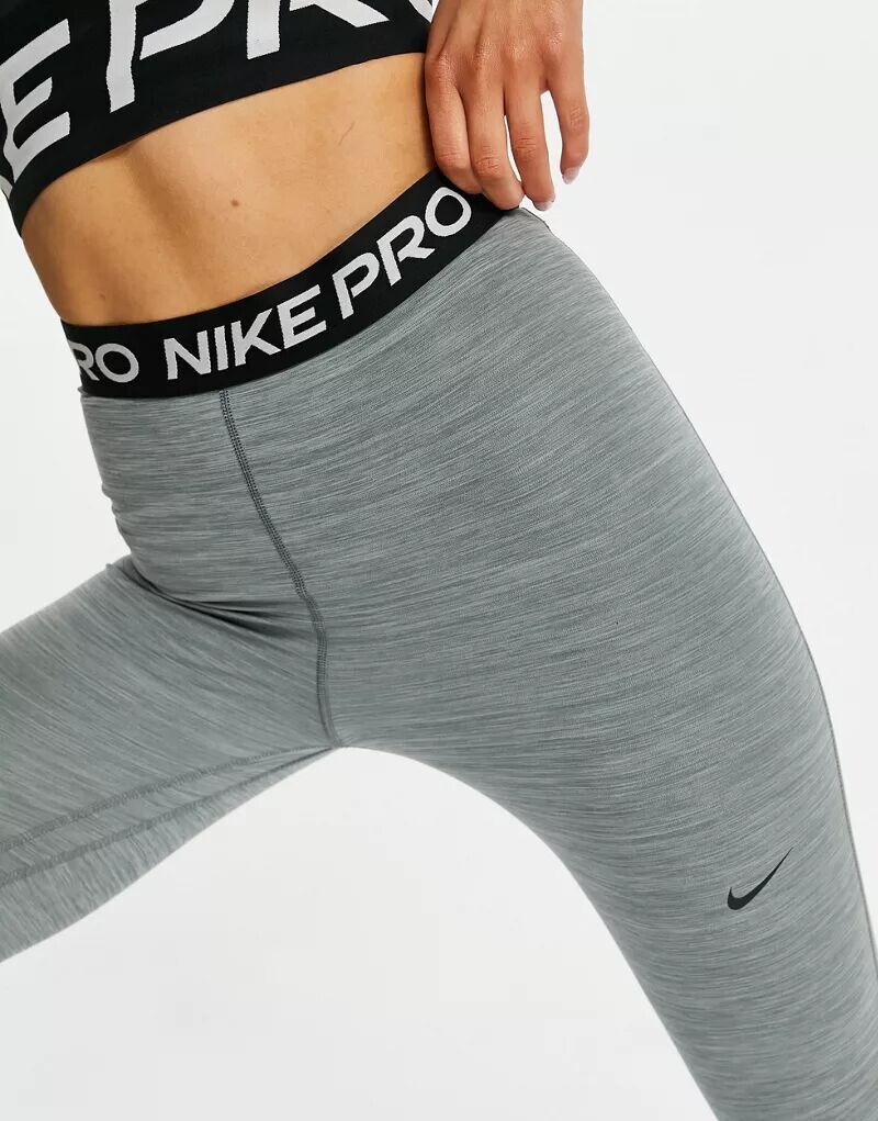 Серые леггинсы с высокой талией 7/8 Nike Pro Training 365 — фото 3