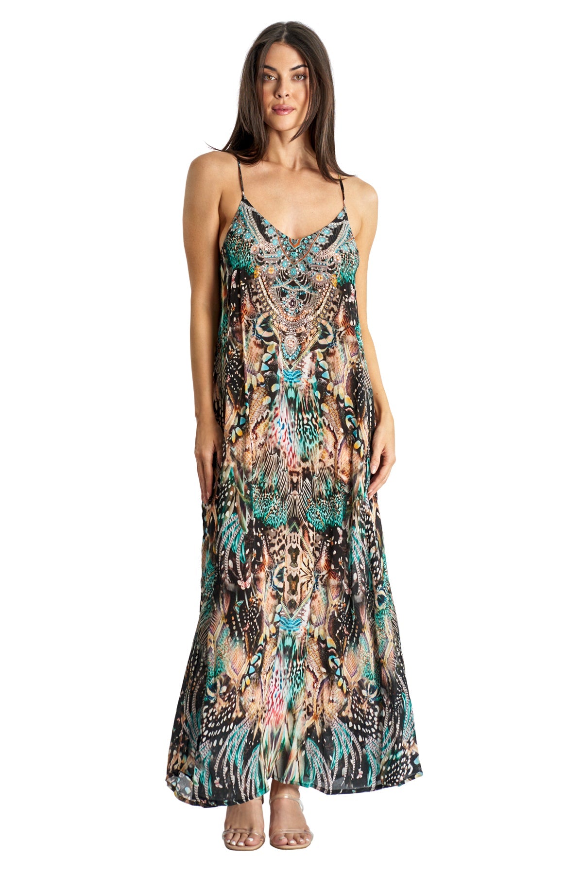 

Платье макси Lunetta с Т-образной спинкой La Moda Clothing, цвет multi