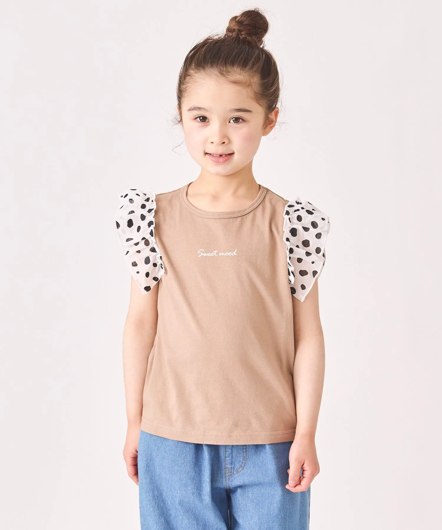 Топы с оборками на рукавах Ever Closet, Mocha