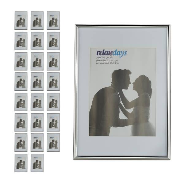 

24 x Рамка для фотографий Relaxdays A4 silber, серебряный