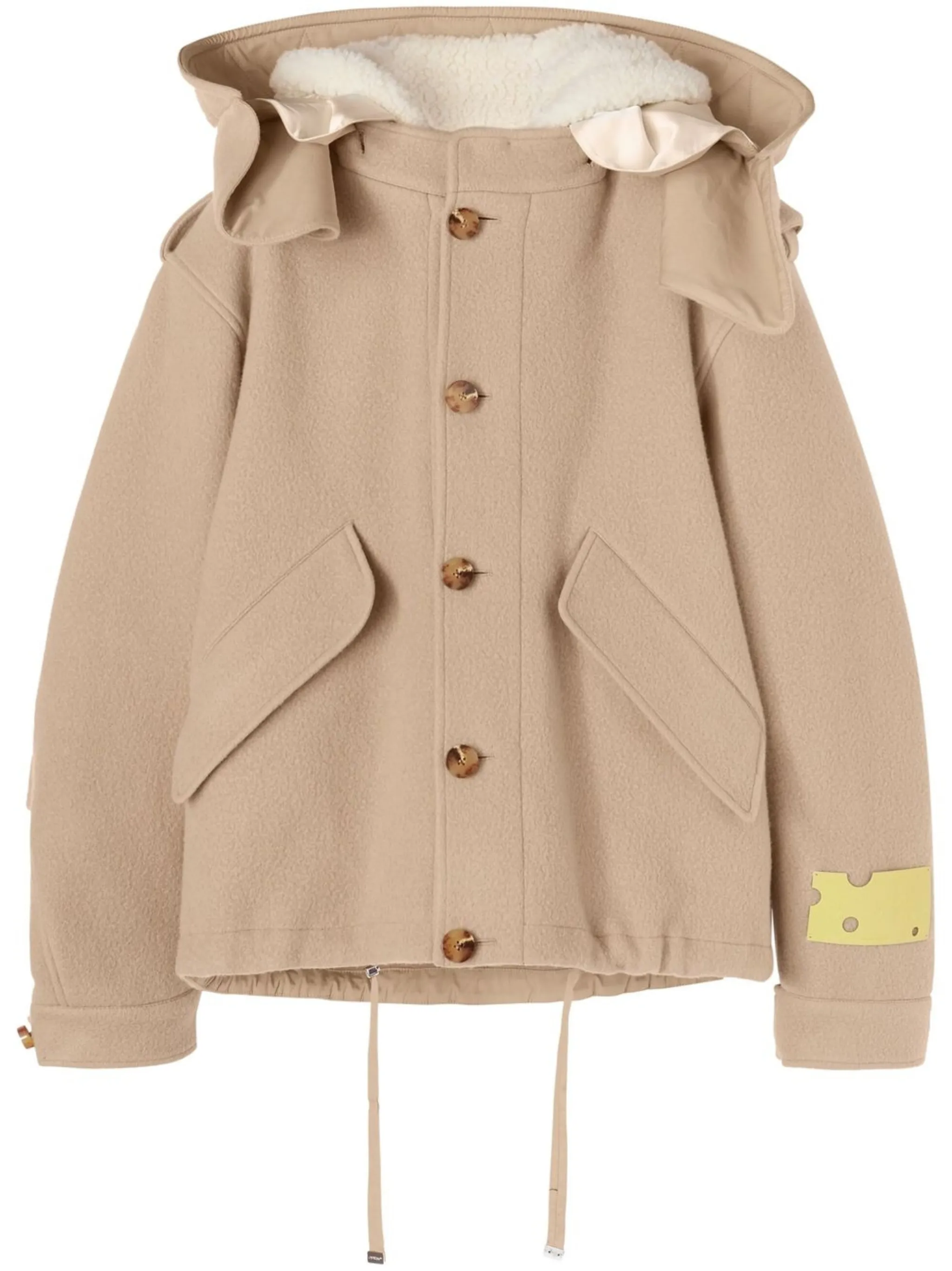

Короткая парка с капюшоном Off-White, бежево-коричневый