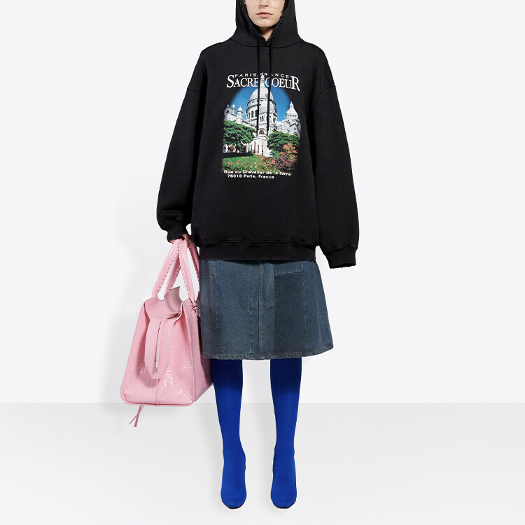 Толстовка женская Balenciaga Sacré Cœur, черный — фото 3