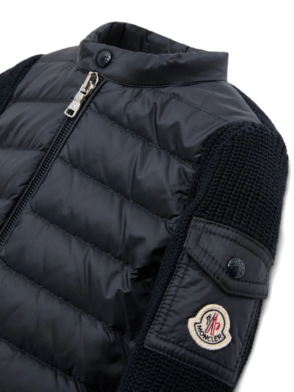 Кардиган с простеганными вставками Moncler Enfant, синий — фото 3