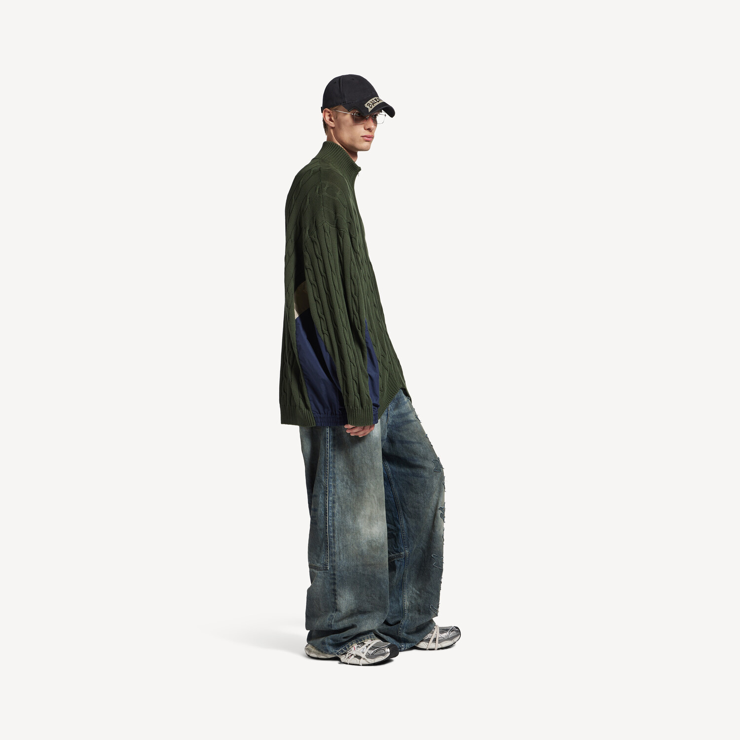 Мужская гибридная куртка цвета хаки BALENCIAGA, хаки — фото 2