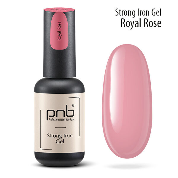 

Гель для моделирования ногтей УФ/LED Royal Rose, 8 мл Pnb Strong iron gel, цвет royal rose