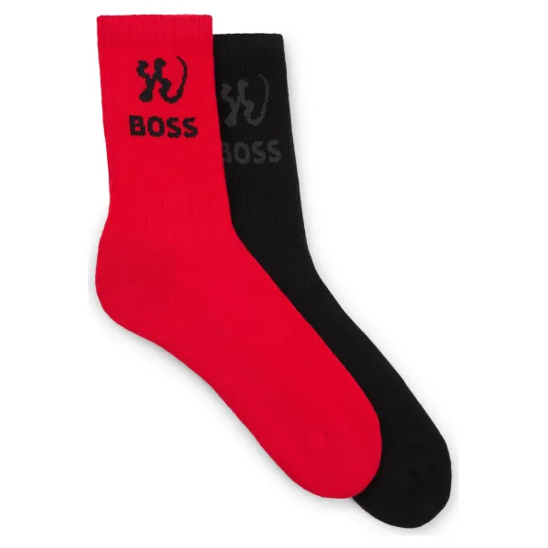 

2 пары носков qs в рубчик Boss, красный