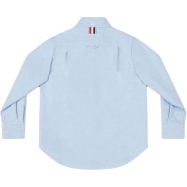 THOM BROWNE Однотонный детский топ осень детский светло-голубой — фото 3