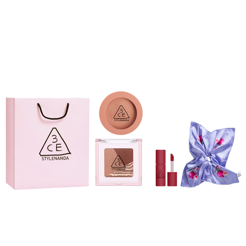 

Монохромный блендер для теней Square Eye Одежда Натуральный матовый прозрачный 3CE, [Shopping Bag]#06 Abby коричневый+Peach оранжевый