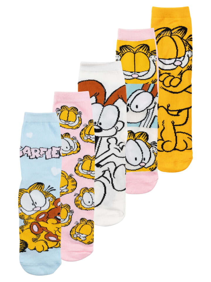 

Носки United Labels 5er Pack Garfield Socken Sneaker Strümpfe, разноцветный